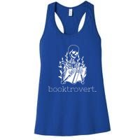 Funny Skeleton Reading Book Lover Booktrovert Gift Women's Racerback Tank