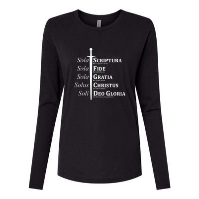 Five Solas Reformed Christian Womens Cotton Relaxed Long Sleeve T-Shirt