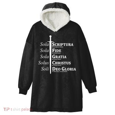 Five Solas Reformed Christian Hooded Wearable Blanket