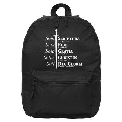 Five Solas Reformed Christian 16 in Basic Backpack