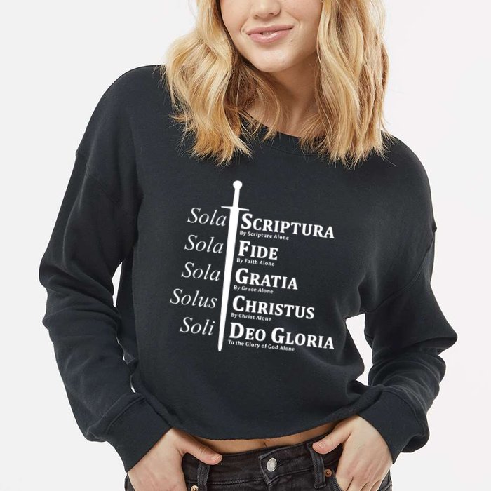 Five Solas Reformed Christian Cropped Pullover Crew