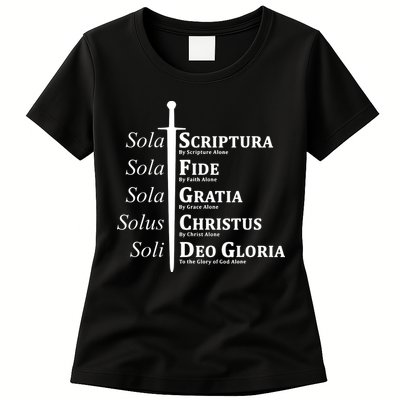 Five Solas Reformed Christian Womens T-Shirt
