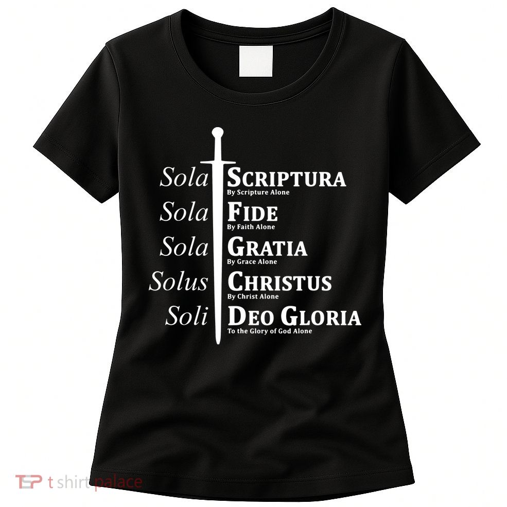 Five Solas Reformed Christian Womens T-Shirt