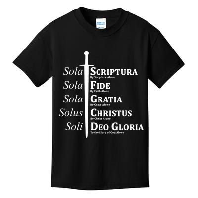 Five Solas Reformed Christian Kids T-Shirt