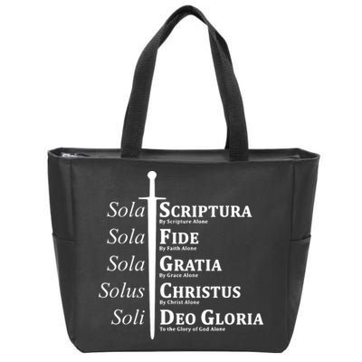 Five Solas Reformed Christian Zip Tote Bag