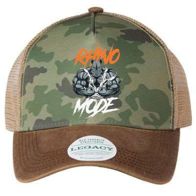 Funny Strong Rhino With Big Biceps Rhino Mode For Gym Lover Legacy Tie Dye Trucker Hat