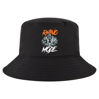 Funny Strong Rhino With Big Biceps Rhino Mode For Gym Lover Cool Comfort Performance Bucket Hat