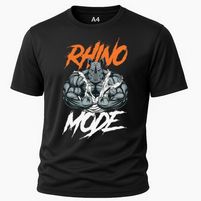 Funny Strong Rhino With Big Biceps Rhino Mode For Gym Lover Performance Shirt