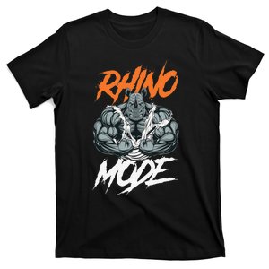 Funny Strong Rhino With Big Biceps Rhino Mode For Gym Lover T-Shirt