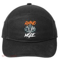 Funny Strong Rhino With Big Biceps Rhino Mode For Gym Lover 7-Panel Snapback Hat