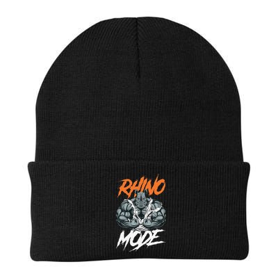Funny Strong Rhino With Big Biceps Rhino Mode For Gym Lover Beanie