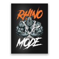 Funny Strong Rhino With Big Biceps Rhino Mode For Gym Lover Poster