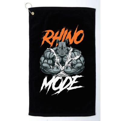 Funny Strong Rhino With Big Biceps Rhino Mode For Gym Lover Golf Towel