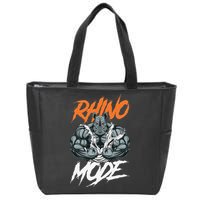 Funny Strong Rhino With Big Biceps Rhino Mode For Gym Lover Zip Tote Bag