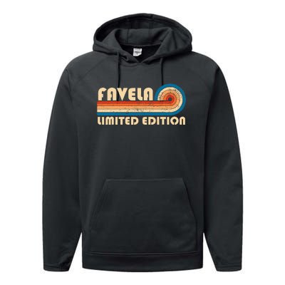 Favela Surname Retro Vintage 80s 90s Birthday Reunion Performance Fleece Hoodie