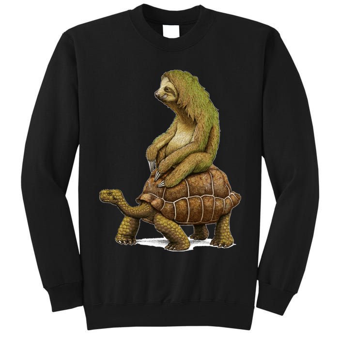 Funny Sloth Riding Turtle Speed Is Relative Tall Sweatshirt