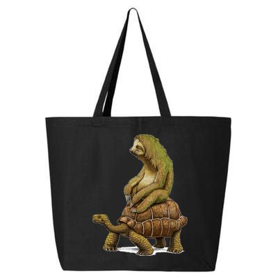 Funny Sloth Riding Turtle Speed Is Relative 25L Jumbo Tote