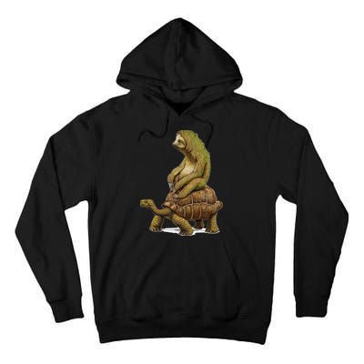 Funny Sloth Riding Turtle Speed Is Relative Tall Hoodie