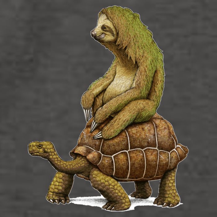 Funny Sloth Riding Turtle Speed Is Relative Vector Backpack