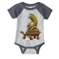 Funny Sloth Riding Turtle Speed Is Relative Infant Baby Jersey Bodysuit