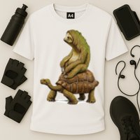 Funny Sloth Riding Turtle Speed Is Relative Performance Shirt