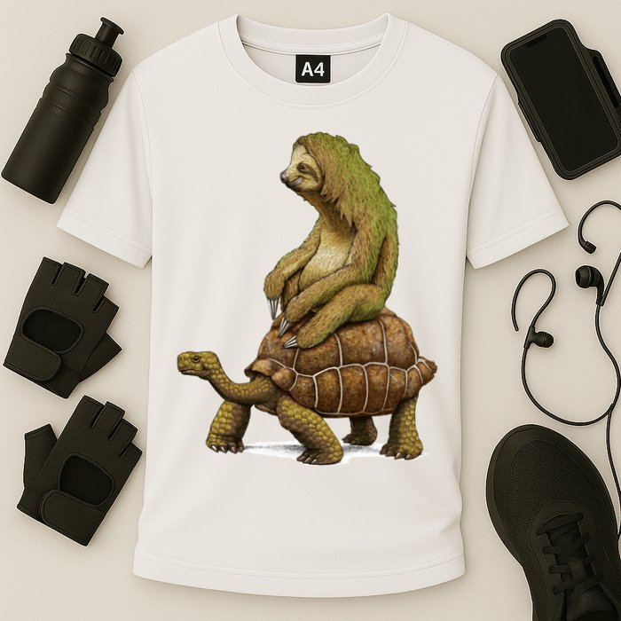 Funny Sloth Riding Turtle Speed Is Relative Performance Shirt