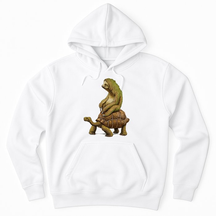 Funny Sloth Riding Turtle Speed Is Relative Hoodie