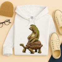 Funny Sloth Riding Turtle Speed Is Relative Hoodie
