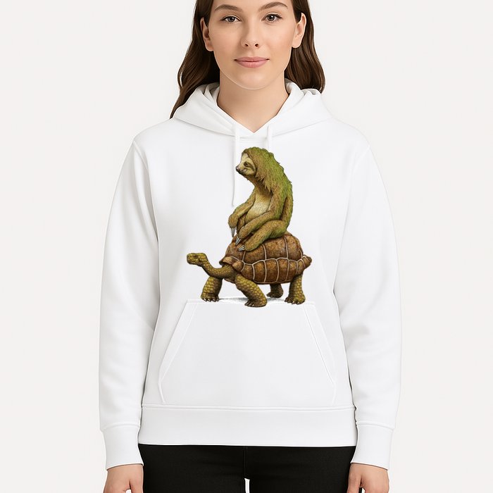 Funny Sloth Riding Turtle Speed Is Relative Hoodie