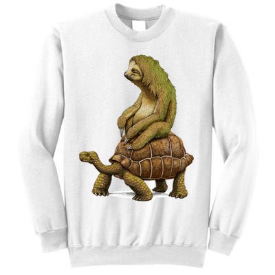 Funny Sloth Riding Turtle Speed Is Relative Sweatshirt