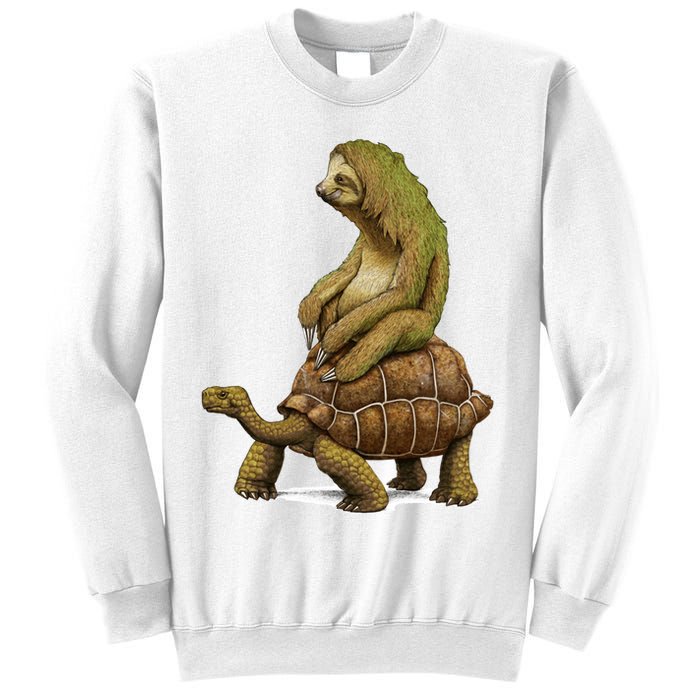 Funny Sloth Riding Turtle Speed Is Relative Sweatshirt