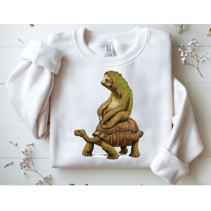 Funny Sloth Riding Turtle Speed Is Relative Sweatshirt