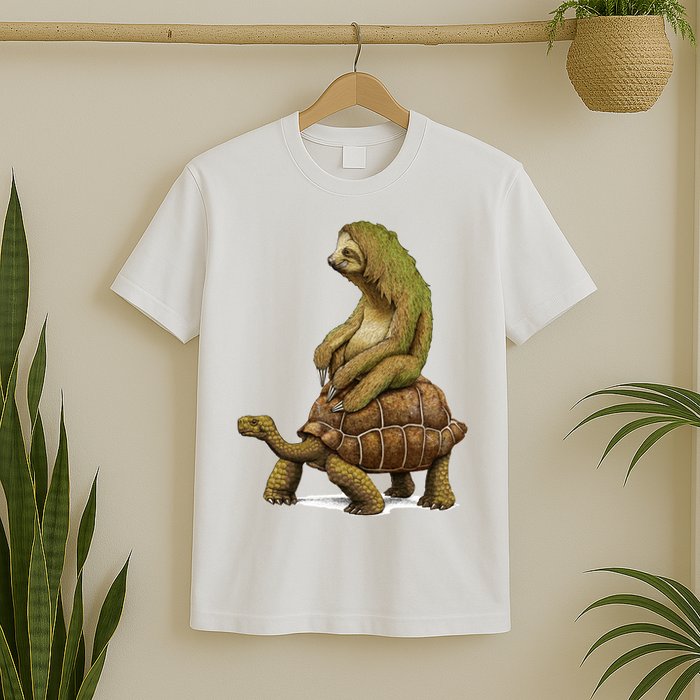 Funny Sloth Riding Turtle Speed Is Relative T-Shirt