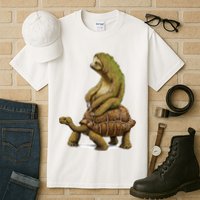 Funny Sloth Riding Turtle Speed Is Relative Tall T-Shirt