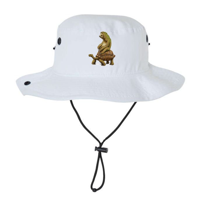 Funny Sloth Riding Turtle Speed Is Relative Bucket Hat