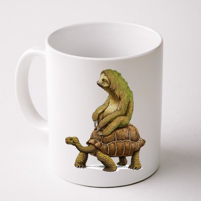 Funny Sloth Riding Turtle Speed Is Relative Mug