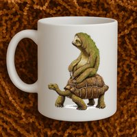 Funny Sloth Riding Turtle Speed Is Relative Mug