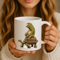 Funny Sloth Riding Turtle Speed Is Relative Mug
