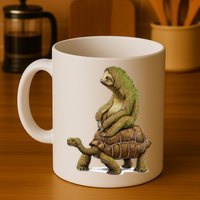 Funny Sloth Riding Turtle Speed Is Relative Mug