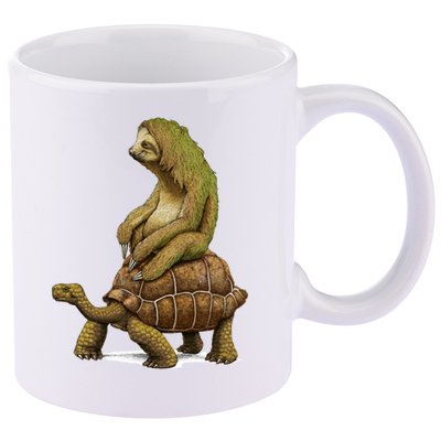 Funny Sloth Riding Turtle Speed Is Relative 11oz C Handle Ceramic Mug