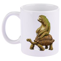Funny Sloth Riding Turtle Speed Is Relative 11oz C Handle Ceramic Mug