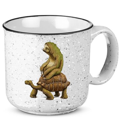 Funny Sloth Riding Turtle Speed Is Relative 15oz Campfire Ceramic Mug