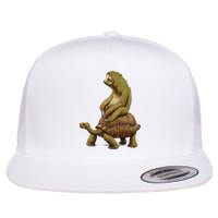 Funny Sloth Riding Turtle Speed Is Relative Flatbill Hat