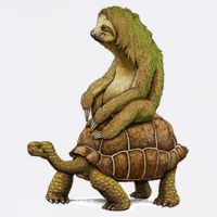 Funny Sloth Riding Turtle Speed Is Relative Mousepad