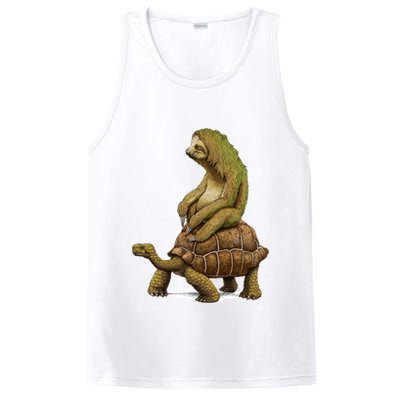 Funny Sloth Riding Turtle Speed Is Relative PosiCharge Competitor Tank