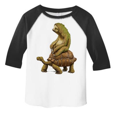 Funny Sloth Riding Turtle Speed Is Relative Toddler Fine Jersey T-Shirt