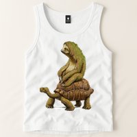 Funny Sloth Riding Turtle Speed Is Relative Tank Top