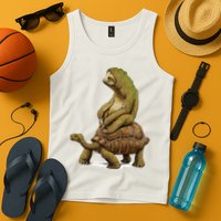 Funny Sloth Riding Turtle Speed Is Relative Tank Top