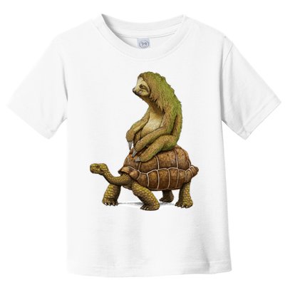 Funny Sloth Riding Turtle Speed Is Relative Toddler T-Shirt