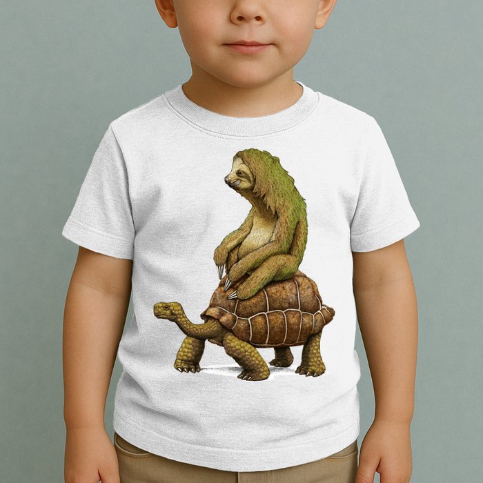 Funny Sloth Riding Turtle Speed Is Relative Toddler T-Shirt